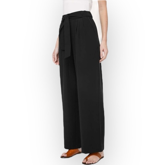 Lululemon Noir Black Wide Leg Tie Waist Pants Size 4 - Picture 2 of 10